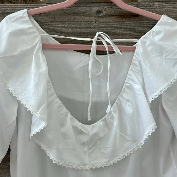 Harshman Amoret Peplum Blouse in White Size XS 100% Cotton NWT - Picture 5 of 11